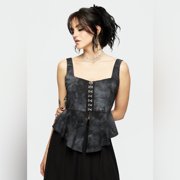 Disturbia Delacroix Hook and Eye Square Neck Top Size UK 6 / US 2 - Picture 3 of 7